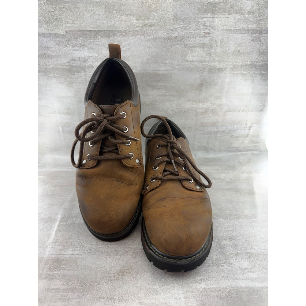 Skechers Men 6618 Brown Leather Lug Sole Oxford Lace Up Shoes Size 9